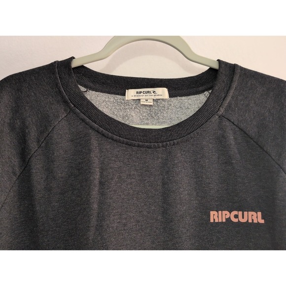 Rip Curl Women's High Tide Stripe Raglan Sleeve Sweatshirt Washed Black Sz M NWT - Picture 2 of 6